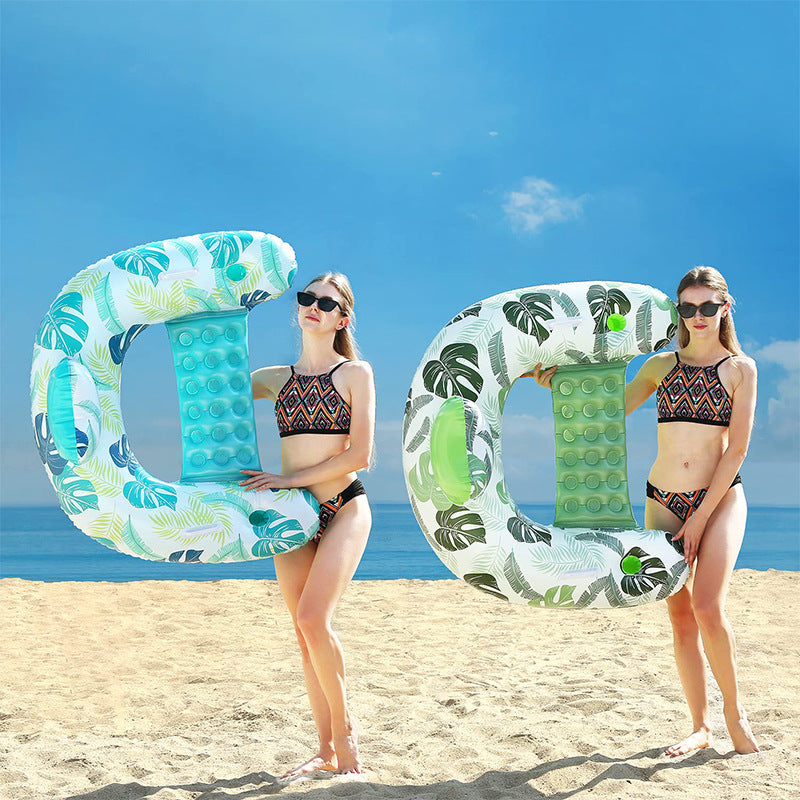 Inflatable Pool Float Chair Lounge for Adults, Pool Floaties Lounge with Cup Holder , Water Floats for Summer Swimming Pool Toys