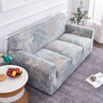 Printed Couch Covers for Three Seater Sofas - Floral Sofa Covers with Separate Pillow Shams, Stretch Sofa Slipcovers, Washable Furniture Protectors