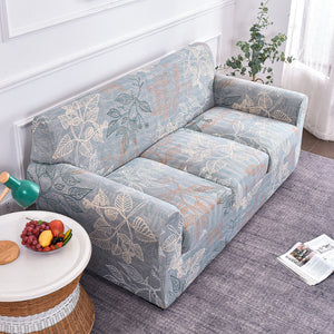 Printed Couch Covers for Three Seater Sofas - Floral Sofa Covers with Separate Pillow Shams, Stretch Sofa Slipcovers, Washable Furniture Protectors