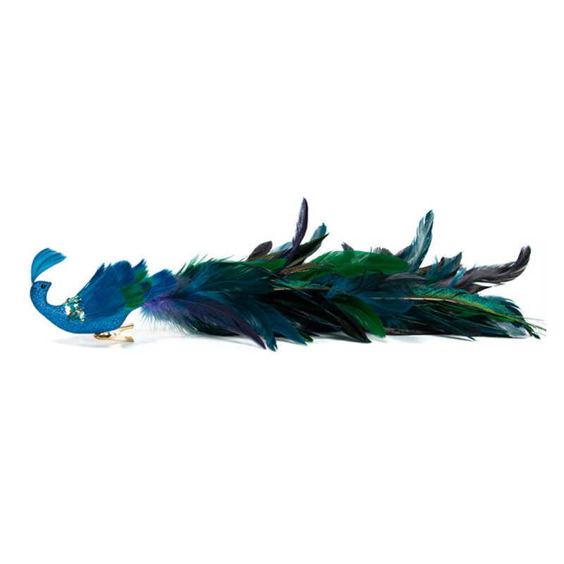Peacock Indoor Decorative Ornaments Bird with Clip for Christmas Tree Garden Decorations