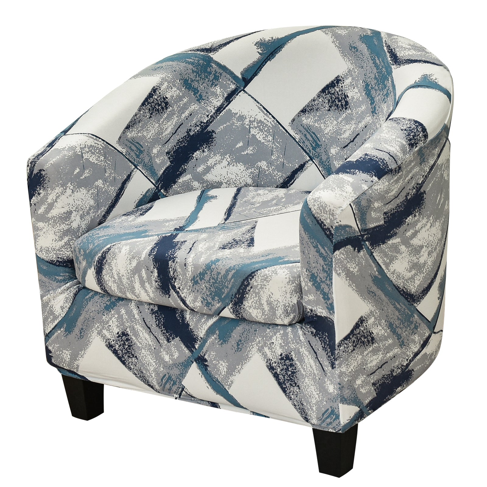 Stretch Couch Slipcover Printed Club Chair Slipcover Geometric Pattern Tub Chair Slipcover Bucket Chair Full Slipcovers