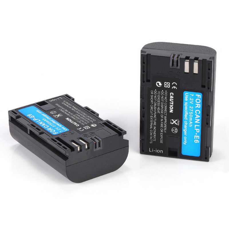 Camera Battery LPE6 2750mAh Lithium Ion for Canon LP-E6 Battery EOS 5D Mark II 2 III 3 6D 7D 60D 60Da 70D 80D 90D DSLR for EOS 5DS