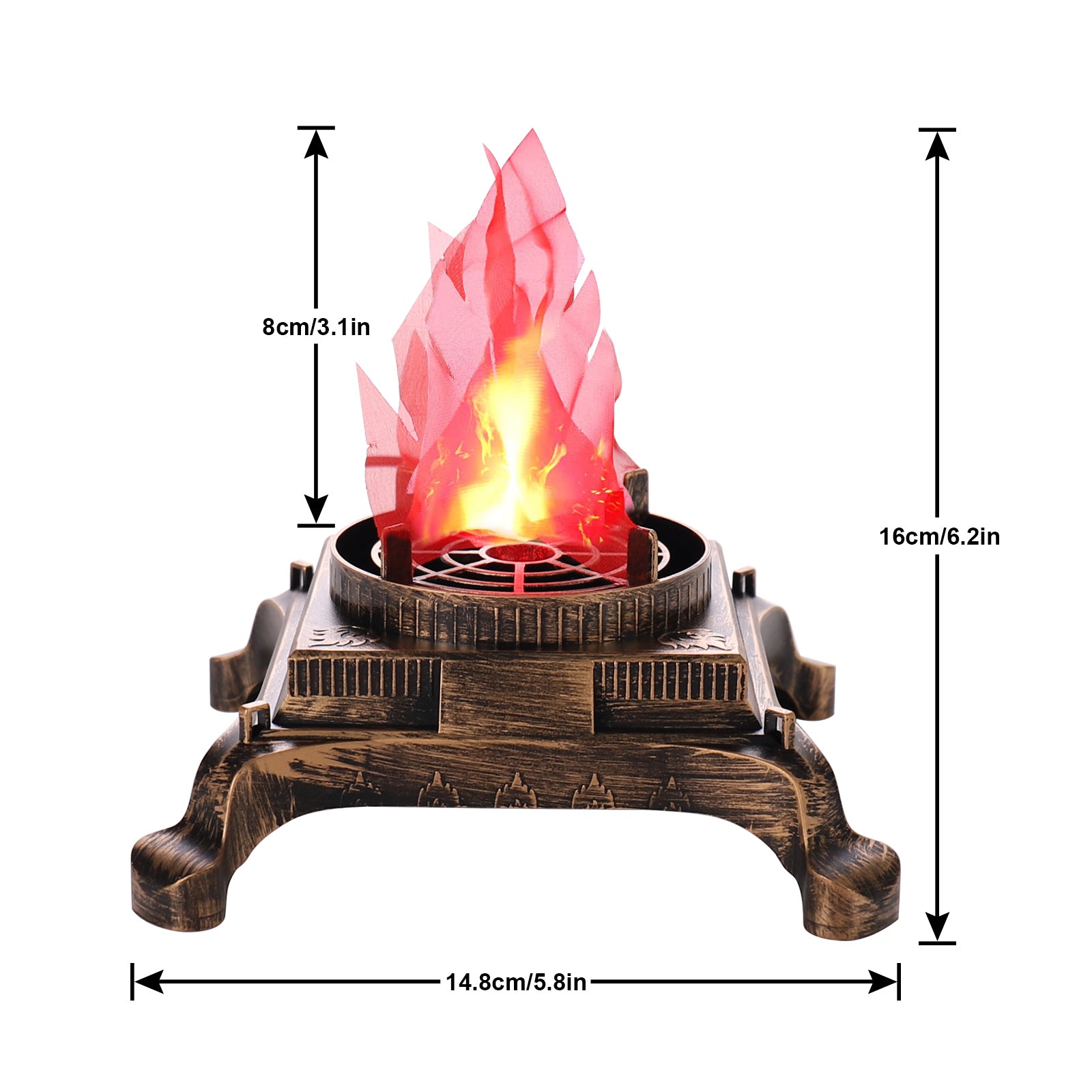 3D Artificial Fake Fire Flames- 110V LED Effect Light Electric, Fake Flame Light, 3D Flickering Fire Flame Electronic Flame Night Light