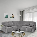 5 Seater Recliner Sofa Cover Velvet L Shape Stretch Reclining Sectional Couch Covers Anti-slip Cushion Sofa Covers