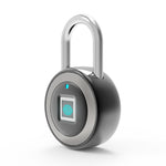 Fingerprint Padlock Smart  Keyless One Touch Open Waterproof for Gym Bike School Handbags Door, Black