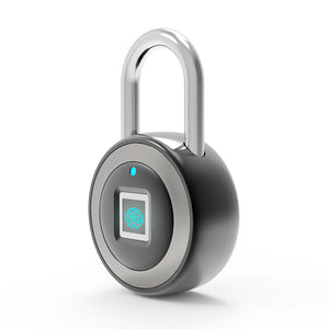 Fingerprint Padlock Smart  Keyless One Touch Open Waterproof for Gym Bike School Handbags Door, Black