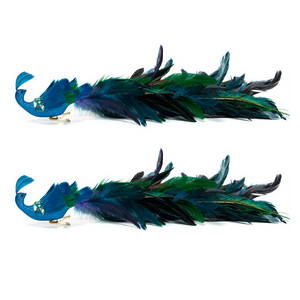 Peacock Indoor Decorative Ornaments Bird with Clip for Christmas Tree Garden Decorations