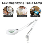 10/15/20X Clip-on Magnifying Glass with Light and Stand, Adjustable Swivel Arm Magnifier Maintenance Tool