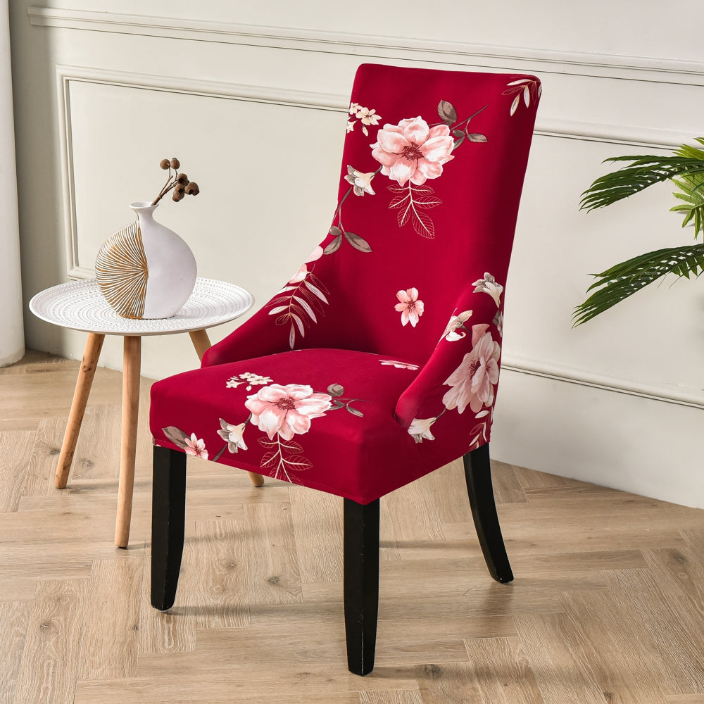 Stretch Wingback Chair Slipcover with Arms Accent Side Chair Cover Printed Sloping Armchair Cover Arm Chair Protector Cover