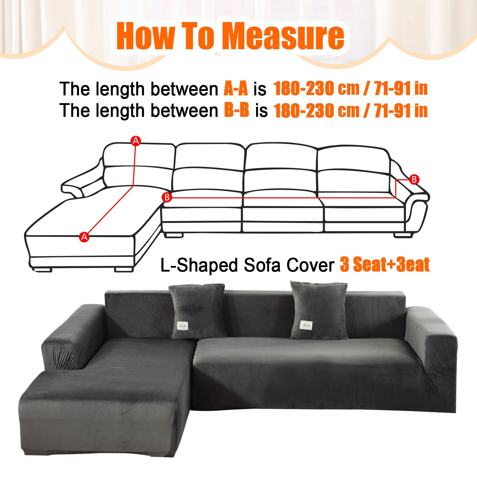 Corner sofa cover L-shaped sofa cover with armrests, Elastic sofa cover, sofa cover with armrests