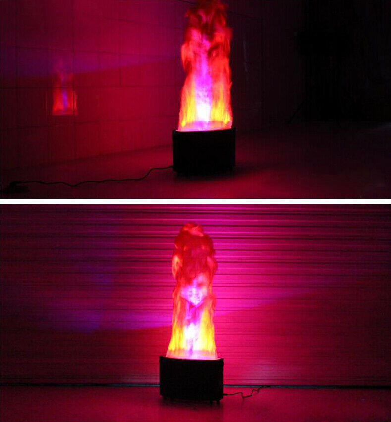 LED Simulated Flame Effect LED 3D Silk Fake Fire Lamp for Christmas Party Festival Night Clubs Atmosphere (Black)
