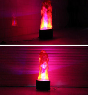 LED Simulated Flame Effect LED 3D Silk Fake Fire Lamp for Christmas Party Festival Night Clubs Atmosphere (Black)