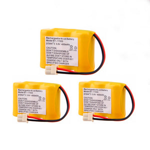 3 Pack 3.6V 400mAh Ni-CD Cordless Phone Battery Vtech BT-17333 BT-27333 BT-163345 BT1733