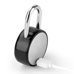 Fingerprint Padlock Smart  Keyless One Touch Open Waterproof for Gym Bike School Handbags Door, Black