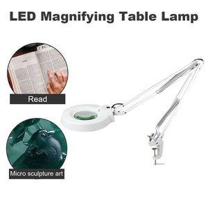 10/15/20X Clip-on Magnifying Glass with Light and Stand, Adjustable Swivel Arm Magnifier Maintenance Tool