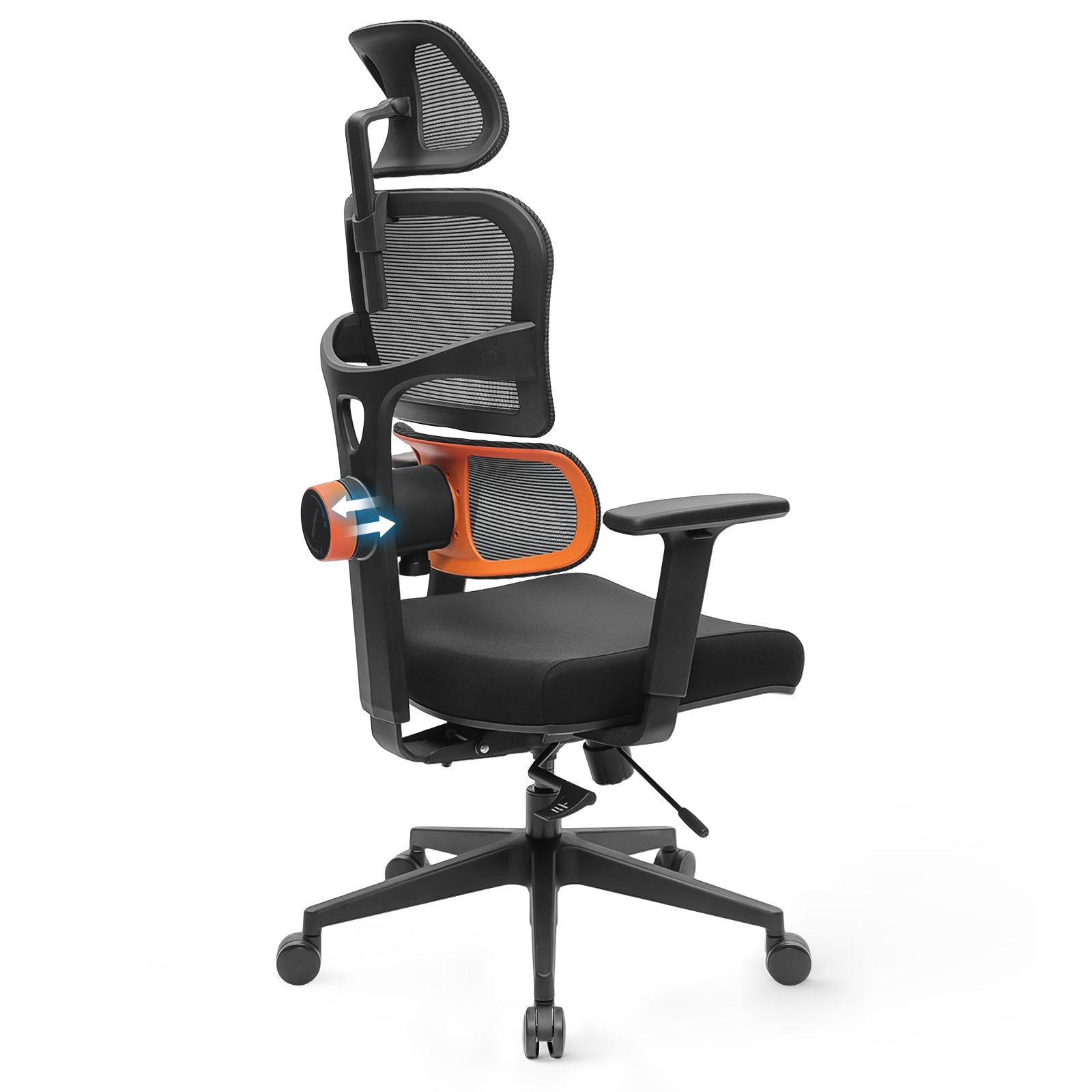 （Standard version）Ergonomic office chair with footrest, High back desk chair with unique adjustable lumbar support, office chair with 4D armrest