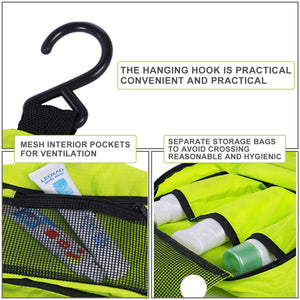 Hanging Travel Toiletry Bag Shaving Bag Makeup Organizer Large Capacity Dry Wet Separation