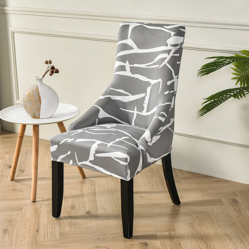 Stretch Wingback Chair Slipcover with Arms Accent Side Chair Cover Printed Sloping Armchair Cover Arm Chair Protector Cover