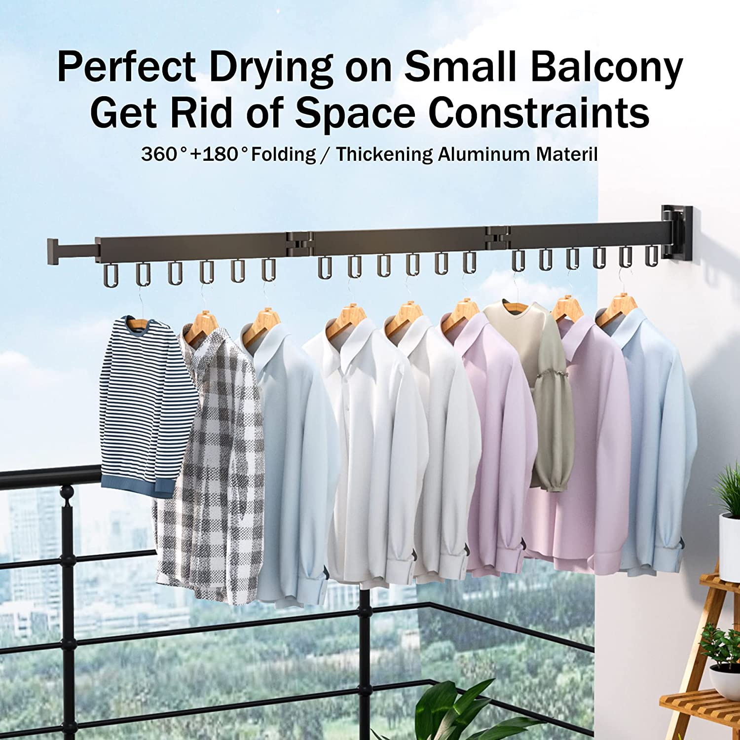 Wall Mounted Clothes Dryer, Collapsible Clothes Hanger, Retractable Drying Rack Indoor Outdoor Space Saving Clothes Rack, Retractable Clothes Dryers