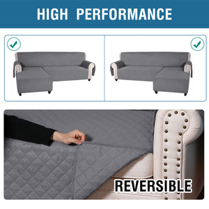 L Shape Sofa Cover Easy-Going Sofa Slipcover Chaise Lounge Cover Reversible Waterproof Furniture Protector Cover for Pets Kids