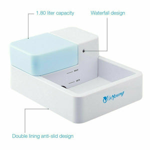 1.8L LED + UV Sterilization Automatic Pet Water Fountain 12V Pet Water Dispenser Drinking Filter Bowl for Dogs Cats