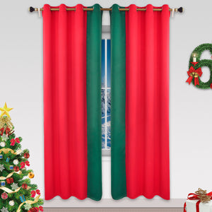 Red & Green Blackout Curtains