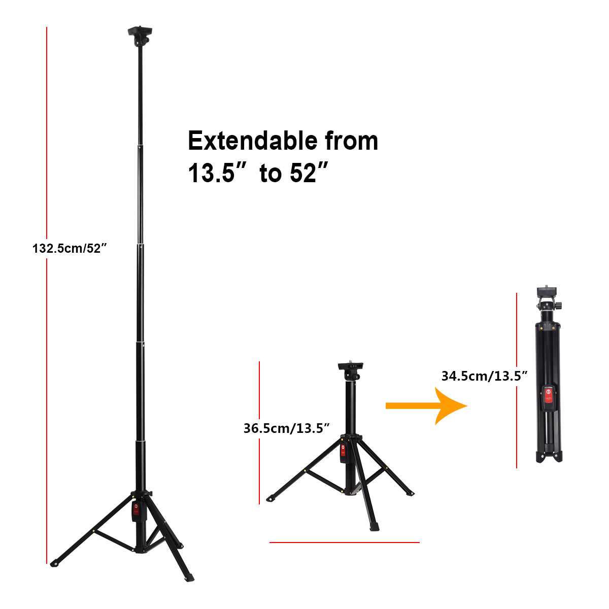 3 Colors LED Ring Light with Tripod Stand Phone Holder Remote Control Adjustable Height Multi USB Charging Cable