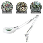10/15/20X Clip-on Magnifying Glass with Light and Stand, Adjustable Swivel Arm Magnifier Maintenance Tool