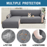 L Shape Sofa Cover Easy-Going Sofa Slipcover Chaise Lounge Cover Reversible Waterproof Furniture Protector Cover for Pets Kids