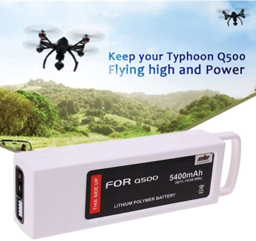 Q500 Flight Battery, 3S 5400mAh 11.1V 5C LiPO Replacement Batteries with Charging Protection for Yuneec Q500 Q500+ Q500 4K Typhoon G RC Quadcopter, Pack of 2