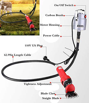 110V 750W Electric Sheep Shears Goat Clippers Machine Animal Livestock Shave Grooming Wool Cutter  2400r/min