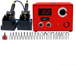110V 50W Wood Burning Kit Digital Display Pyrography Machine Wood Craft Tool Kit with 2 Wood Burners and 20 Pyrography Wire Tips