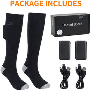 Heated Socks for Men Women, Electric Remote Control Heating Socks, Rechargeable 5000mAh Battery Powered Thermal Foot Warmers, Winter Warm Cotton Socks for Skiing Riding Fishing Camping Hiking