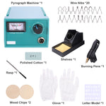 50W Professional Wood Burning Kit Burner Pyrography tool with 20 Wire Nibs Tips, Single Pen/Double pen, Digital display/pointer