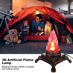 3D Artificial Fake Fire Flames- 110V LED Effect Light Electric, Fake Flame Light, 3D Flickering Fire Flame Electronic Flame Night Light