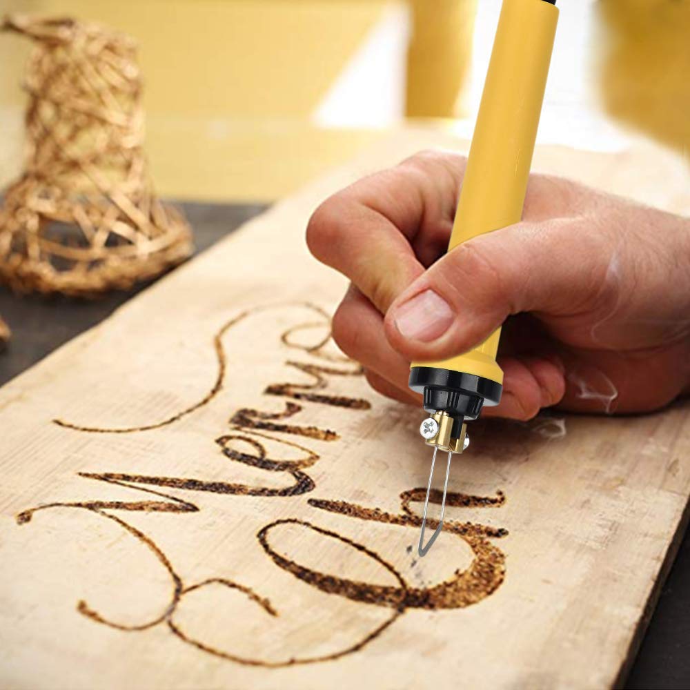 60W Pyography Wood Burning Tool Kit with 20pcs Pyrography Wire Tips for Wood Leather and Gourd