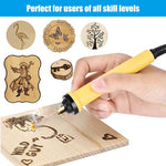 60W Pyography Wood Burning Tool Kit with 20pcs Pyrography Wire Tips for Wood Leather and Gourd