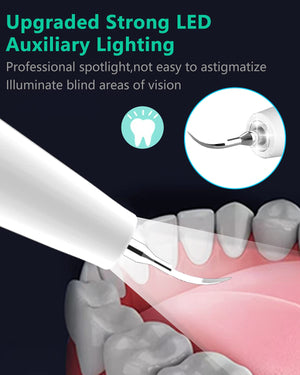 Teeth Cleaning Kit with LED Light 3 Working Modes Waterproof Ultrasonic Tooth Cleaner for Fighting Tartar