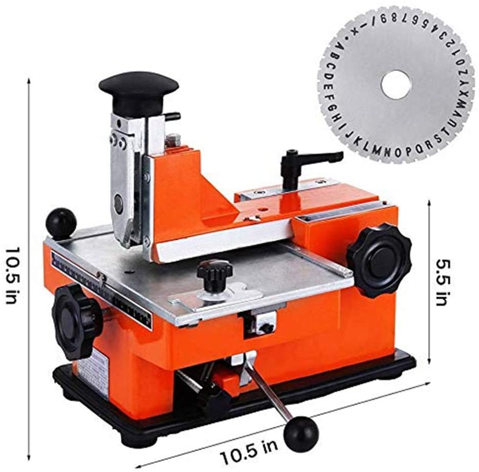 Semi-Automatic Sheet Embosser Nameplate Metal Embosser Working Plate Embossing Label Maker Machine with 4mm Plate