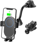Auto-Clamping Qi Car Wireless Charger 10W/7.5W/5W Air Vent Dashboard Car Mount Compatible/w iPhone 12 Series/X/XR/11/8, Galaxy Note10/S10/S20 Series