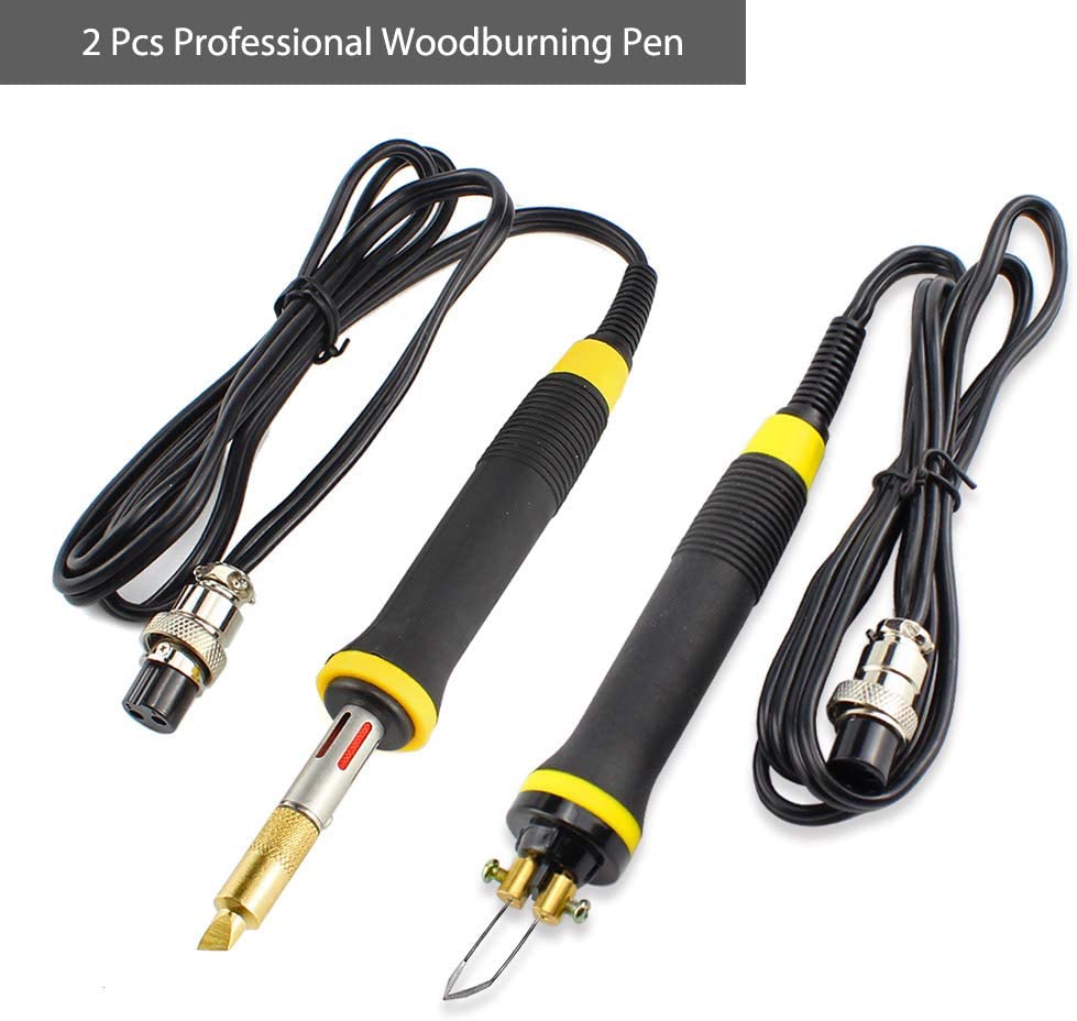110V Multifunction Wood Burning Dual Pens Tool Craft Pyrography Machine Burner
