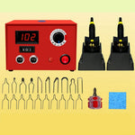 110V 50W Wood Burning Kit Digital Display Pyrography Machine Wood Craft Tool Kit with 2 Wood Burners and 20 Pyrography Wire Tips