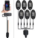 (4 pods) RGB LED Rock Lights, 90 LEDs Multicolor Neon Underglow Light Waterproof Music Lighting Kit with APP & RF Control