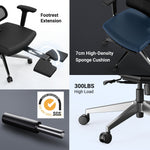 （Pro version）Ergonomic office chair with footrest, High back desk chair with unique adjustable lumbar support, office chair with 4D armrest