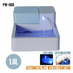 1.8L LED + UV Sterilization Automatic Pet Water Fountain 12V Pet Water Dispenser Drinking Filter Bowl for Dogs Cats
