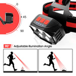LED Headlamp Rechargeable with Red Light 14 Modes Waterproof Headlight Camping Outdoor Hiking Fishing