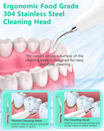 Teeth Cleaning Kit with LED Light 3 Working Modes Waterproof Ultrasonic Tooth Cleaner for Fighting Tartar
