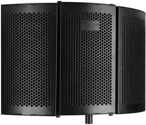 Microphone Isolation Shield, Pop Filter, Foldable Adjustable Durable Studio Recording Microphone Isolator Panel