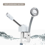 2 In 1 Facial Steamer with 5 Magnifying Glass Nano Ionic Ozone Steaming face Instrument Water Replenishment Equipment