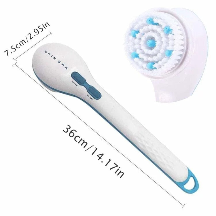 5 in 1 Electric Shower Brush Spin Spa Brush Body Brush Exfoliating SPA Massage Scrubber with 5 Replacement Brush Heads